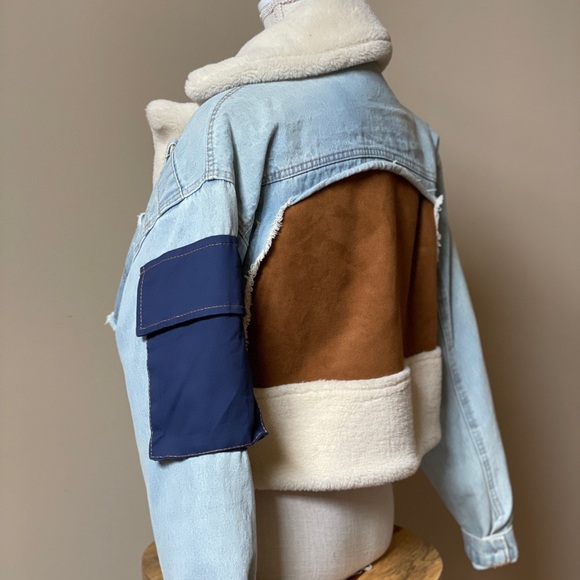 Unique deconstructed patch work denim jacket. One of a kind piece! - Picture 3 of 3